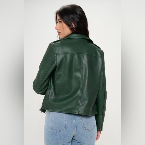 Coalition LA Zip Up Biker Jacket with Belt - Picture 4 of 5